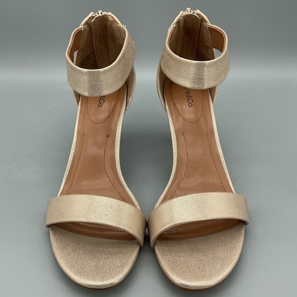 NEW Style & Co Women’s Paycee Two Piece Mid Heel Dress Sandals Gold Size 10M - Picture 3 of 10